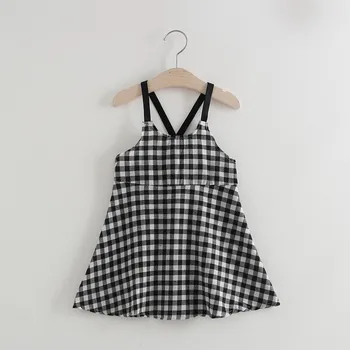 2018 Nauja mergina vasaros pledas suknelė vaikai rankovių medvilnės drabužius vestidos spausdintuvų kasečių kūdikių, mergaičių suknelės Karšto Pardavimo M1