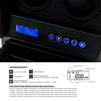 HOTSALE Prabanga Žiūrėti vijurkas automatinis laikrodis ekranas 6 laikrodžiai su skystųjų KRISTALŲ valdymo/Durų jungiklio funkcija/LED light/Nuotolinio valdymo pultas