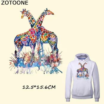 ZOTOONE Spalvinga Žirafa Pleistrai Geležies Perdavimo Lopai Drabužius Skalbti PASIDARYK pats Apdailos, T-marškinėliai, Suknelės Maišelį Appliques E