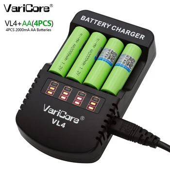 VariCore AA 2000mah 1.2 V NiMH baterijas nuotolinio valdymo robotų, žaislų, medicinos įrangos produktai+VariCore VL4 Įkroviklis