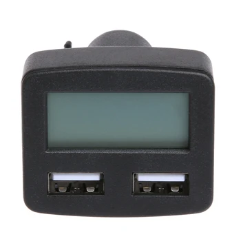 Universalus LCD Ekranas 5in1 3.2 Automobilinis Įkroviklis DC 5V Dvigubas USB Automobilinis Telefono Kroviklis Automobilio Stiliaus
