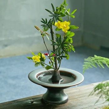 Zen Japonijos Gėlių Kompozicijų Ikebana Vaza Arbata Kambaryje Keraminės Rupi Keramikos Vazonas Kung Fu Arbatos Rinkinys Senovinių Namų Dekoro Naujas