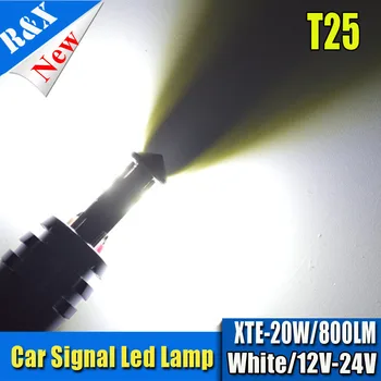 1pcs Led automobilio lemputė 20W 7443 7440 3156 3157 CANBUS Xenon Baltojo Gintaro Raudona W21/ Didelės galios XBD Žetonų lempos šviesos šaltinis automobilių stovėjimo aikštelė