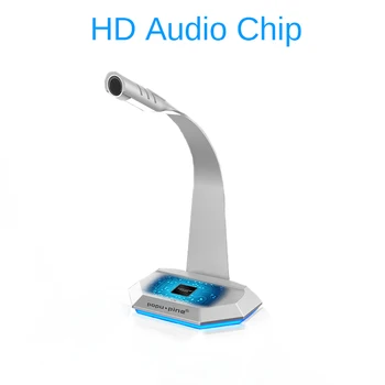 Mikrofonas Kompiuterio Karaoke Įrašymo USB 3,5 mm Profesinės PC Metalo Kondensatoriaus Mikrofonas Studio Vaizdo Triukšmo Panaikinimo
