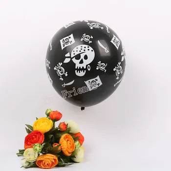10vnt 12inch piratų kaukolės lateksiniai balionai juoda Helovinas balionų dekoracijos oro globos gimtadienio reikmenys žaislai