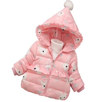 2017 merginos žiemos paltai striukės 1 mažiems vaikams 3-4 metų amžiaus vaikas baby kailis mielas triušis