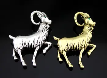 Nauja sidabro ar aukso aukštos poliruoto metalo Vyrų ožkos žavesio pin sagė mados ornamentu papuošalai aksesuaras lady 6pcs x Nemokamai shippi