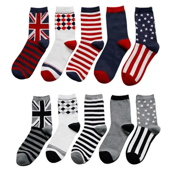 8 SPALVŲ Medvilnės Britų juostele vėliavos kojinės juokinga laimingas Unisex kojinės Laisvalaikio vasarą kojinės Multi-color aukštos kokybės Karšto Pardavimo