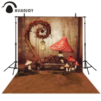 Allenjoy fotografijos tema fono pasaka, grybų šviesos Kėdė miško plona vinilo poliesteris fantazijos fotografijos rekvizitai