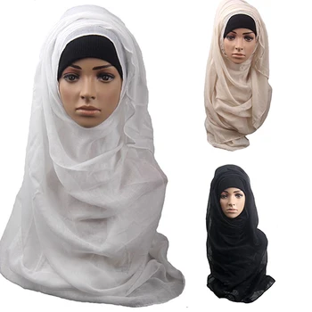 Mados Moterų Musulmonų Ilgas, Minkštas Hijab Wrap Islamo Skara Skara Bžūp Galvos Apdangalą