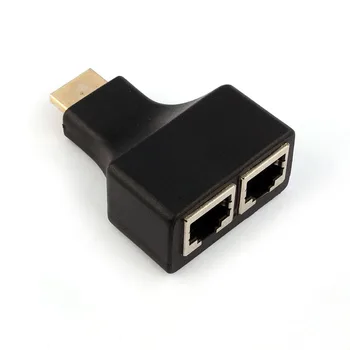 HDMI Dual Port RJ45 Tinklo Kabelis Extender 