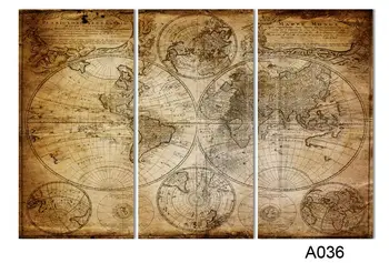 Nemokamas Pristatymas senovės dekoratyvinės tapybos freskos pasaulio žemėlapyje frameless abstrakčiai naftos tapyba ant drobės didmeninė namų dekoro
