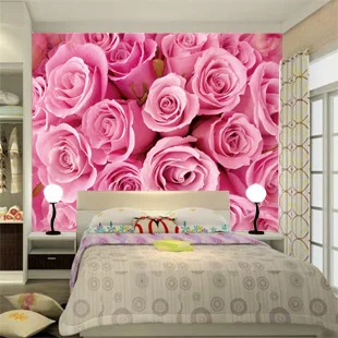 Custom didelės freskos sienų tapybos sofa-lova, miegamojo kambarį, TV foną, 3D tapetai, 3D tapetai romantiškas rožės dažytos sienos