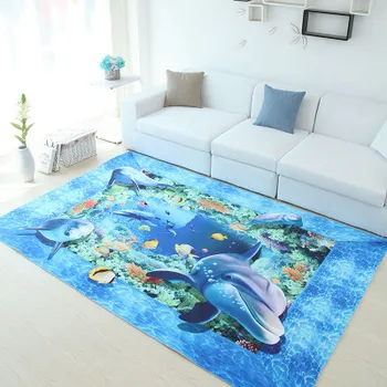 Viduržemio jūros regiono stiliaus vasaros 6mm-ultra plonas 3D kilimų gyvenamasis kambarys sofos, kilimėliai miegamasis stačiakampio formos kilimas studijų kompiuterių swivel mat dembliai
