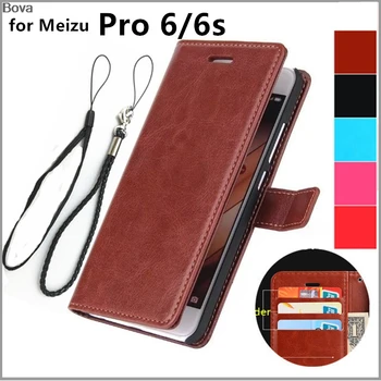Fundas Meizu Pro 6 5.2-colis kortelės laikiklio dangtelį atveju MEIZU Pro 6 Pro6s Pu oda telefono dėklas piniginė flip cover Kokybės Dėklas