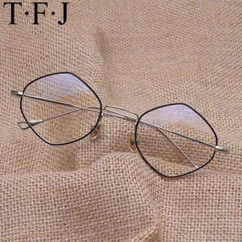 TFJ naujas juodos spalvos akių akinių rėmeliai vyrams, moterims, aukštos kokybės didelis aukso oprawie akiniai vyrų kadrų prekės dizaineris metalo