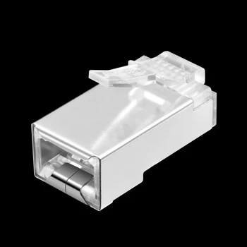 Cncob cat5e Ethernet jungtis ekranuoti, variniai, shell rj45 8P8C kabelio metalinis apvalkalas, FTP tinklo kristalų galvos 30pcs / 100vnt
