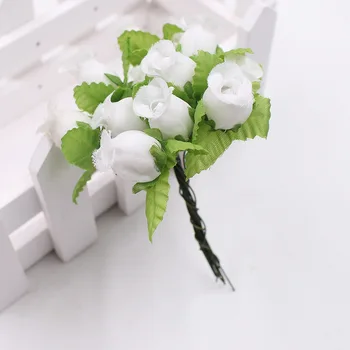 12pcs 2cm Mini Šilko Rožių Puokštė Vestuvių Dekoravimas Dirbtinių Gėlių 