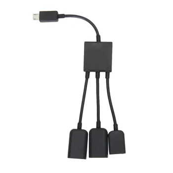 Aukštos Kokybės 3 1. Vyrų ir Moterų Dual Mikro USB 2.0 OTG Host Hub Adapterio Kabeliu, Skirta 