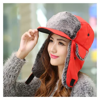 Mados Žiemos Skrybėlę Korėjos Moterų, Vyrų Žiemos Trapper Hat Unisex Šalto Žiemos Vėjo Skydelis Bžūp Raudona Juoda Ruda Earflap Bombonešis Skrybėlę