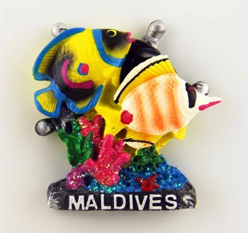 Rankų darbo Dažytos Maldyvai Tropinių Žuvų 3D Šaldytuvas Magnetas Pasaulio Kelionių Suvenyrų Šaldytuvas Magnetiniai Lipdukai Namų Puošybai