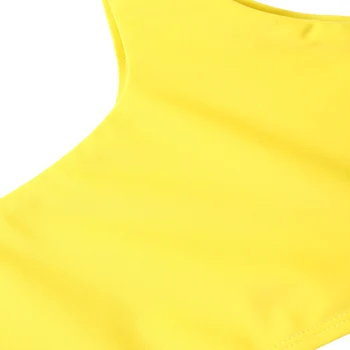 ZAFUL Bikini Geltona be pamušalo, Susijusi Bikini Komplektas U Kaklo Moterų maudymosi kostiumėlį, Samtelis, maudymosi Kostiumėliai, Mažai Waisted Plaukimo Kostiumas Kietas Paplūdimio Biquni
