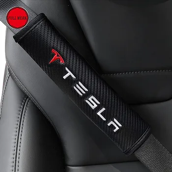 1 Pora Saugos Automobilio saugos Diržų Pečių Trinkelėmis Guard Dangtelio Raštas Automobilio Sėdynės Diržo Pagalvėlė Universalus Tesla Model S Modelis X