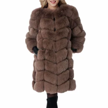 Lisa Colly 2018 Moterų Mados Kailio Striukę, Paltą Moteris Rudens-Žiemos Dirbtiniais Kailiai, Kailio Liemenė Žiemos Ilgos outwear