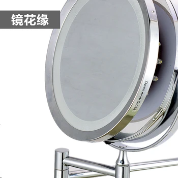 7 colių Dual Arm Pratęsti vonios veidrodis su Akumuliatoriaus LED lemputė 2-Veido sienos kabo Makiažo veidrodėliai vonia 5 x didinimo