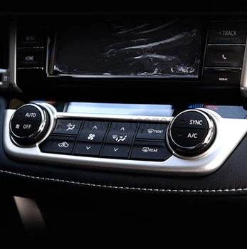 Toyota RAV4 2016 Chrome Matinis Automobilių Interiorl Oro Kondicionavimo Valdymo Mygtuką Perjungti Skydelio Dangtelį Apdaila, Automobilių Reikmenys