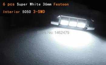 Pora 36mm C5W Super Ryškus Baltas LED Girlianda Balta Licencijos Numerio Plokštelės Lemputės, Lempos Ford focus 2005-2007 m.