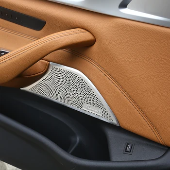 Iki 2018 m. BMW 5 Serijos G30 Metai 2018 Automobilių optikos Aliuminio lydinio Burmester dizaino Durų Garsiakalbio Dangtelio Apdaila 2vnt