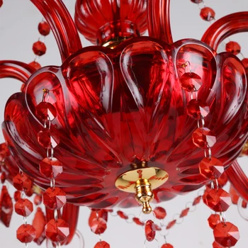 Aukštos Kokybės Raudona K9 Kristalų Liustra Blizgesio Krištolo Sietynai Šviesos Blizgikliai De Cristal Šviestuvo LED Villa Raudona Lempa