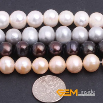 Pearl: 9-10mm Natūralių Gėlavandenių Perlų Karoliukus, 