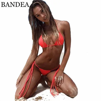 BANDEA 2018 Seksualus Bikini Nustatyti Moterų Diržas maudymosi Kostiumėliai, Brazilijos Biquini Vientisų maudymosi kostiumėlis Beach Apynasrio Viršuje, Maudymosi Kostiumą, Micro Bikini