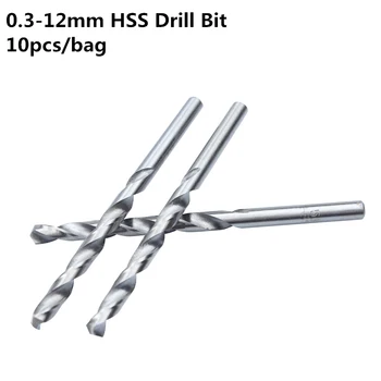 10vnt/maišas Twist Drill Bit Metalo Nustatyti Grąžtai HSS Plieno, Medžio Grąžtai, Galios Įrankis