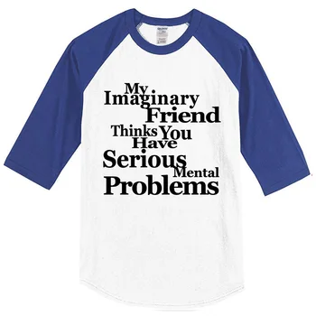 Vasaros 2018 vyriški T-shirt spausdinti Mano Įsivaizduojamas Draugas Mano, Turite Psichikos Problemų, prekės ženklo drabužių crossfit viršūnes raglan marškinėliai