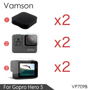 Vamson Už GoPro Hero6 LCD Ekranas Ekrano apsaugos Go pro Hero 5 Juodas Fotoaparatas Objektyvo Priedai Apsauginės Plėvelės Atveju