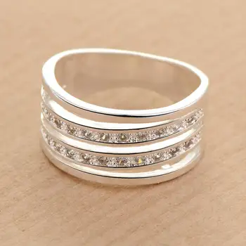 AR327 Nemokamas Pristatymas Didmeninė sidabro žiedai, 925 mados sidabro padengtą papuošalai Aukštos Qulity inkrustacijos Bijouterie Cirkonis Akmuo Žiedai