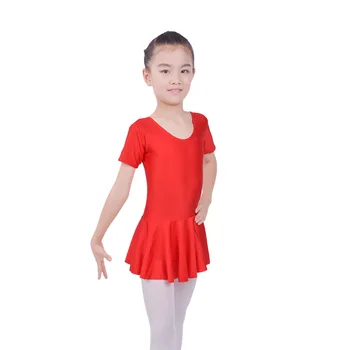 Vaikų Šokių Drabužius Siamo Spandex Trumpas Rankovėmis Baleto Triko Merginos Saias Dancewear Suknelė