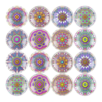 2017 Rankų darbo 6 Dydį, Stiklo, Siuvinėjimo Gėlių Gėlių Flatback Camo Cabochon kupolo formos 