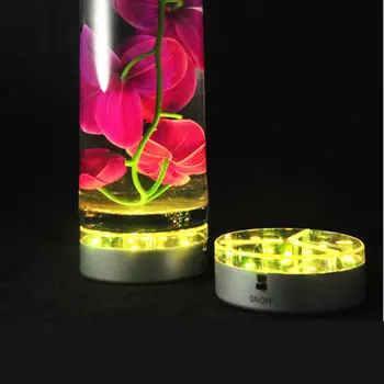 Nemokamas pristatymas (1 vnt/lot), 4inch led vaza šviesos Pagrindo Stiklo Taurės butelis effiel bokštas švyti rekvizitai su nuotolinio valdymo spalvinga