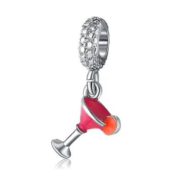 1pc kalėdų dovana Europos antikvariniai sidabro, raudona goblet granulių pakabukas pakabukai Tinka Žavesio Apyrankės karoliukai pakabukai DGB465