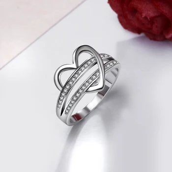 Gražus, mielas mielas širdžiai Dizaino žiedas anel aneis Romantiška geriausios dovanos mergina Vario Cucbic, Cirkonio kristalų dropshipping žiedai