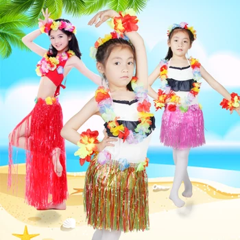 30CM Žolės Sijonas Maskuotis Spalvingas Kostiumas Šalis Vestuves Havajų Girlianda Atlikti Carnaval Rekvizitai