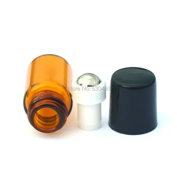 Karšto Roll Gintaro spalvos Stiklinis Buteliukas su Nerūdijančio Plieno Ritininiai Mažas eterinio Aliejaus Roll-on Daugkartiniai 2 ml Mėginio Buteliukas