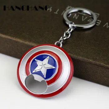 DC Comics Papuošalai Keršytojas Pobūdžio Kapitonas Amerika Shield Keychain 2 Naudoti Baras Alaus Butelio Atidarytuvas&Key Ring Raktų pakabukai