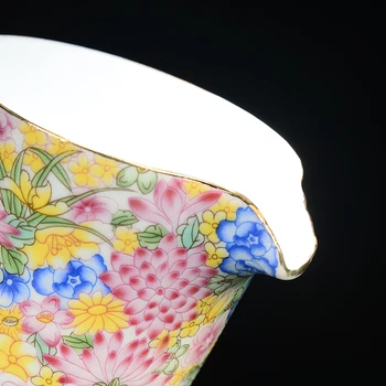 200ML Jingdezeng Keramikos, Porceliano Chahai Rankomis Dažyti Tikroji Taurė Spalvos Emalio Gėlės Puer Arbatos Puodelio Kung Fu Arbatos Rinkinys Namų Papuošalas