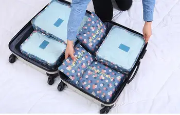 Namų ūkio nešiojamų lauke vandeniui drabužiai organizatorius talpinimo apatiniai, liemenėlė pakavimo makiažas kosmetikos medžiaga saugojimo krepšys 6pcs/set