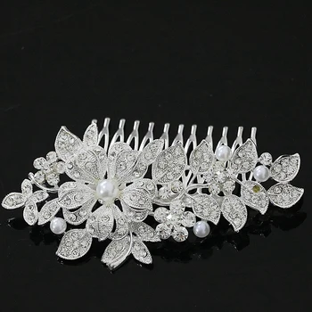 Vestuvių nuotakos galvos apdangalai dirbtiniais pearl gėlių crystal 15 stilius kietas klipas bridesmaid hairband šukos tiara hairdress aksesuaras B1265
